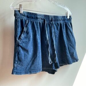 Indigo Blue Cotton Jersey Shorts Size Medium